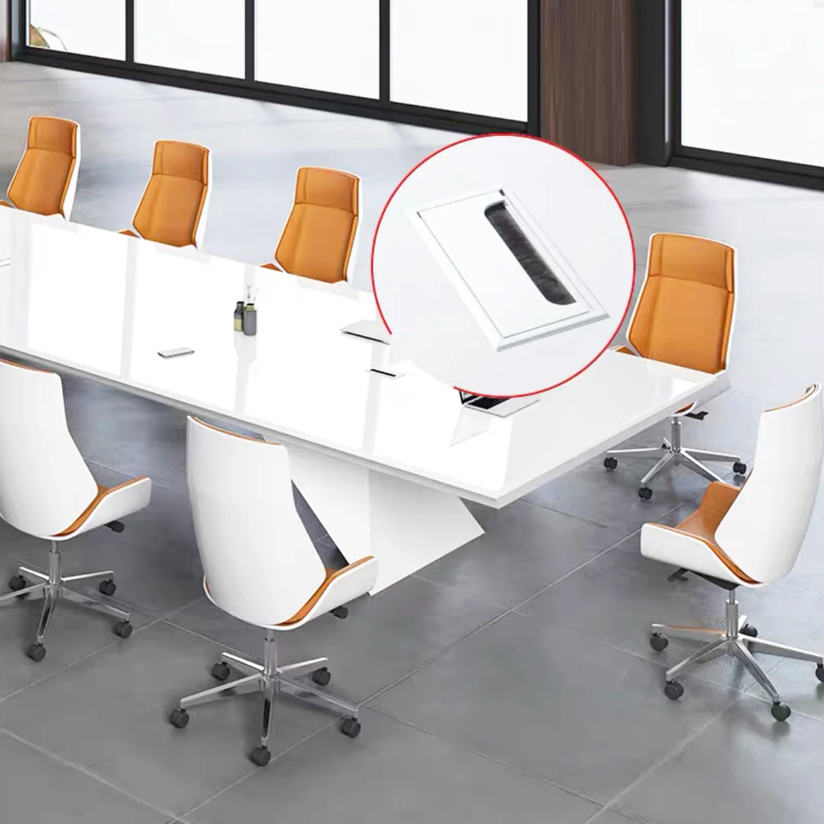 custom rectangle office meeting furniture modern long conference table office meeting table with iron legs