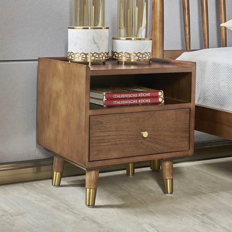 Modern Design Wood Bedside Table cabinets Home Bedroom Furniture Nightstand