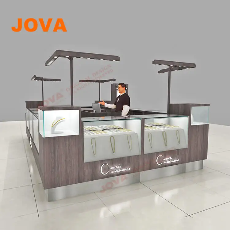 Высококачественный деревянный киоск для торгового центра украшение дизайн киоска ювелирных изделий