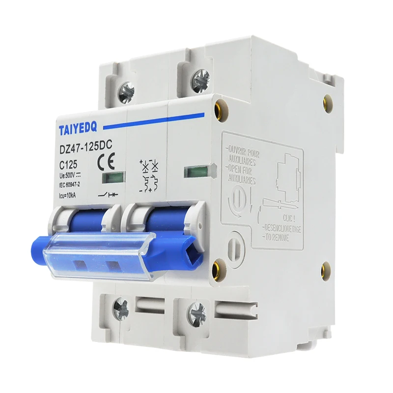2P 80A 100A 125A DC Circuit Breaker 500V Circuit Breaker Solar Cells RV Battery System