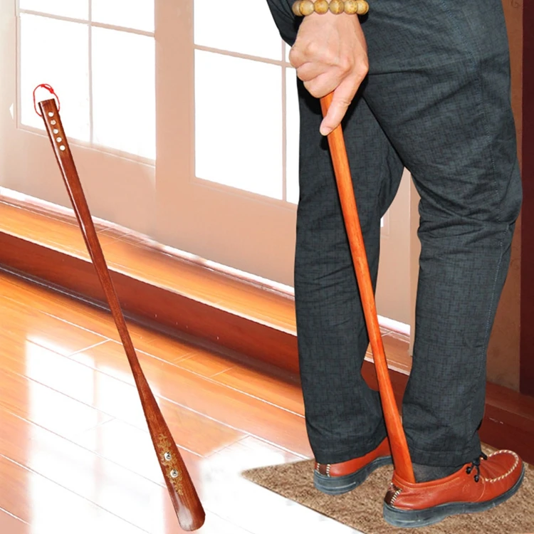 
Factory direct household long handle practical and durable shoehorn 20 inch long shoehorn long wooden shoehorn long 