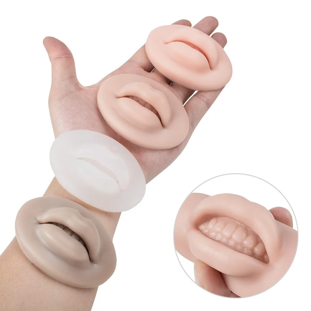 Plastic Soft Silicone Microblading 5D Realistic Lip Blush Mold Permanent Makeup Tattoo Lip Practice Skin For Beginner Training