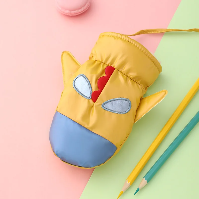 Cute kids mittens cycling outdoor gloves baby boy animal pattern thermal winter mittens