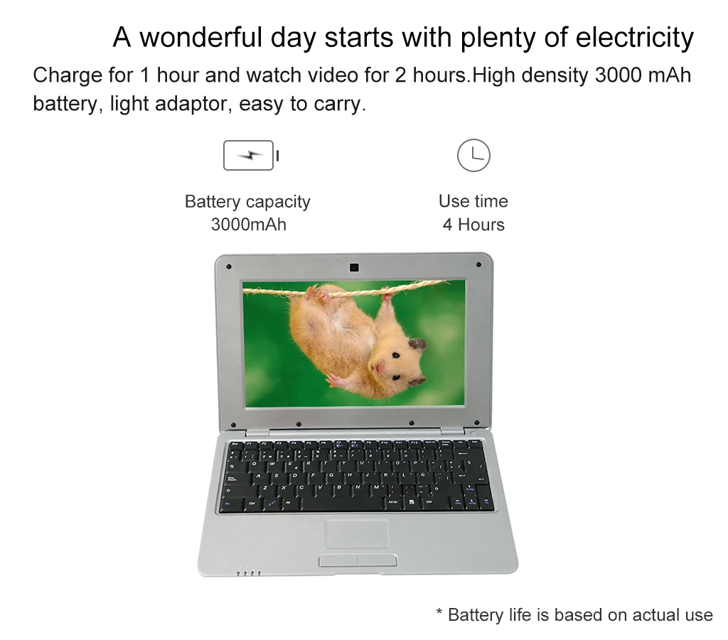 
cheap price various colors Actions S500 1024*600 1GB/8GB 10 inch laptop 