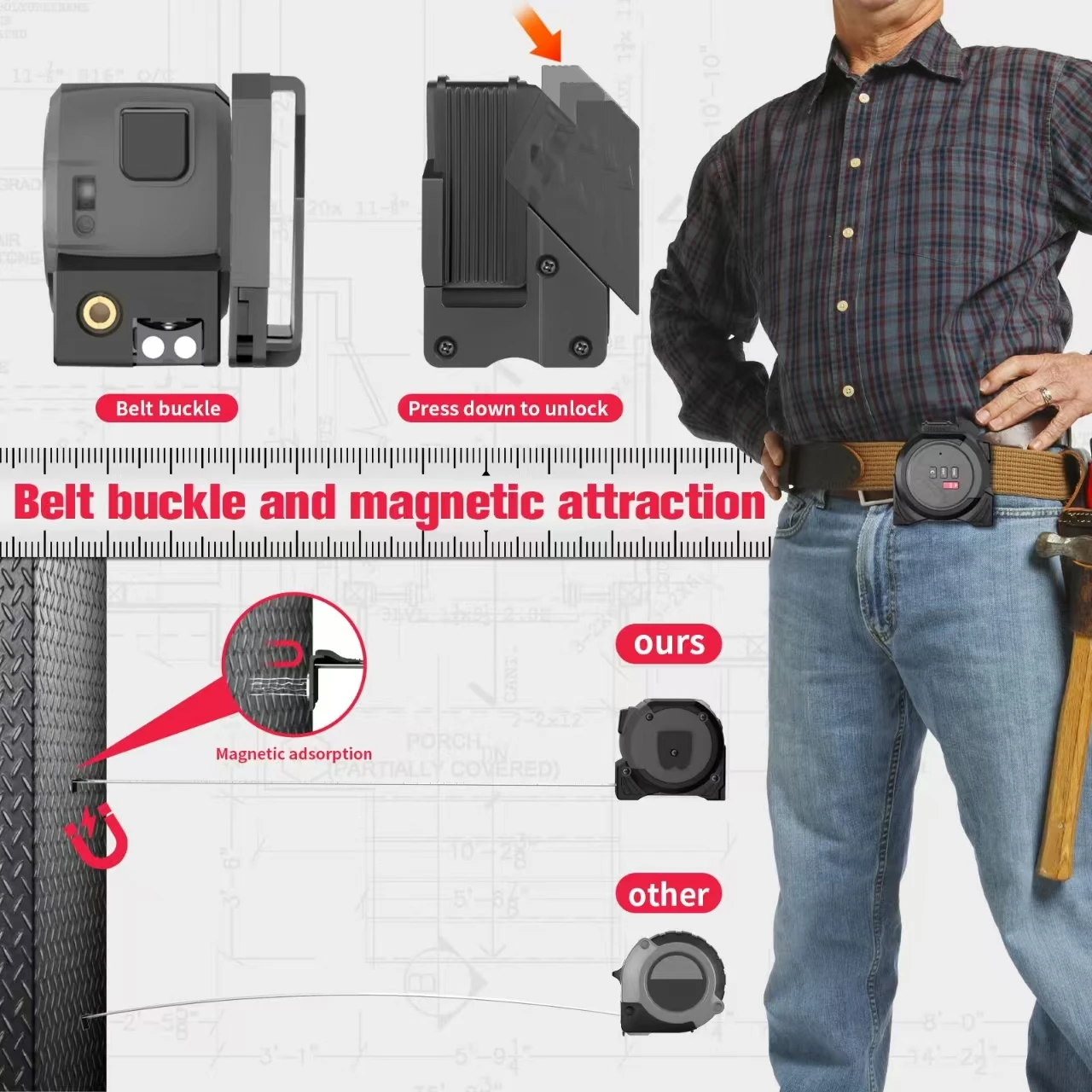 3-IN-1 Test Instruments Laser Meter 40m/60m Measure Tape Digital Manual Laser Distance Meter