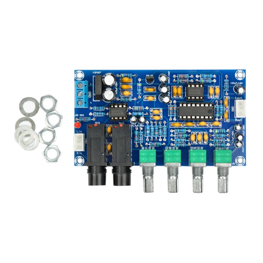 XH-M273 PT2399 цифровой усилитель микрофона доска караоке реверберации доска караоке OK усилитель мощности модуля двойной AC12V