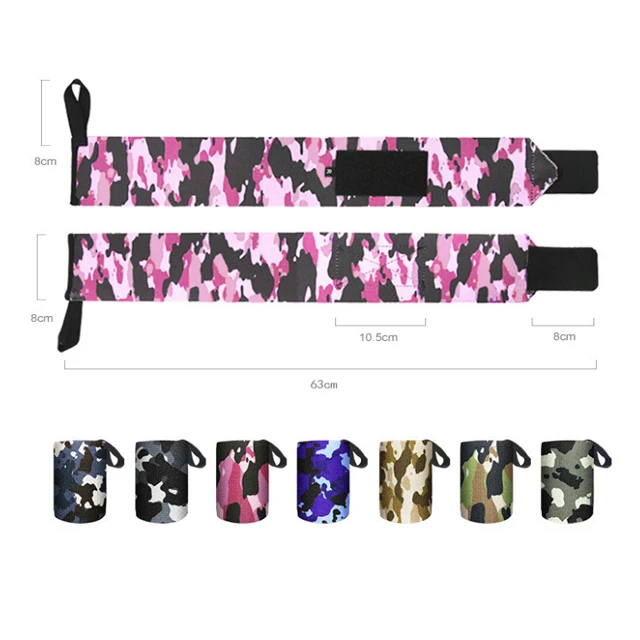 Custom logo nylon weight lifting barbell strength training gym wrist wraps for bodybuilding