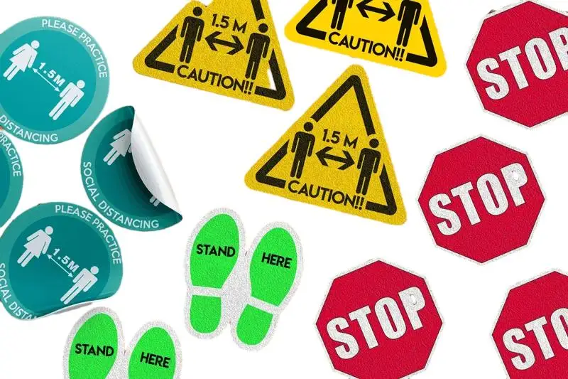 Wholesale PVC Waterproof Adhesive Foor Stickers Die Cut Stickers for Warning Labels Reflective in Dark