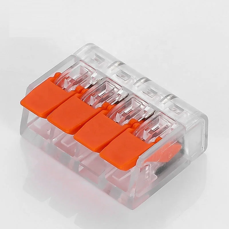 PCT-414 4 Ways Push In Electrical Wire Cable Connector Lever Nut Terminal Block 32A/450V