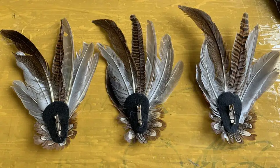 Custom Natural Pheasant Feather Hat Pin Hat Feather for DIY Craft Men Cowboy Fedora Hat Costume Millinery Hair Accessory