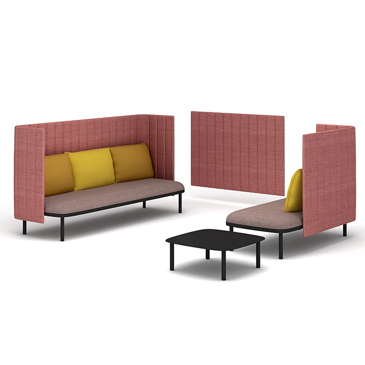 High Partition Back Soundproof Private Chatting Reception Lounge Sofa Seating Waiting Rooms Modern Office Sofa Meeting Pod
