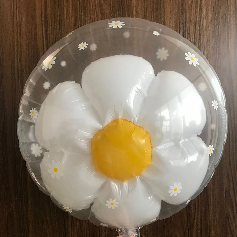 New Style 24inch Ball in Ball Daisy Transparent Bobo Balloons for Party Anniversary Wedding Decor Photography Props Bobo Balloon