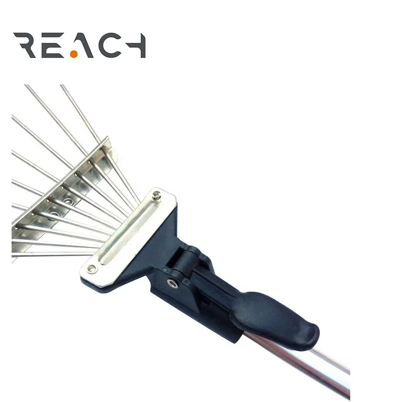 Metal rake 15teeth adjustable leaf rake garden leaf rake