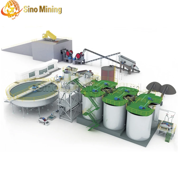 5-10 Tons Per Hour Small Scale Gold Ore Beneficiation Plant Complete Activated Carbon Leaching CIL CIP Gold Processing Plant