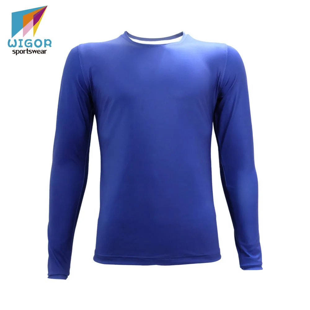 Микро-мягкие волокна узкого кроя Полный сублимации изготовленная на заказ Мужская футболка с длинным рукавом, сдавливающие футболки