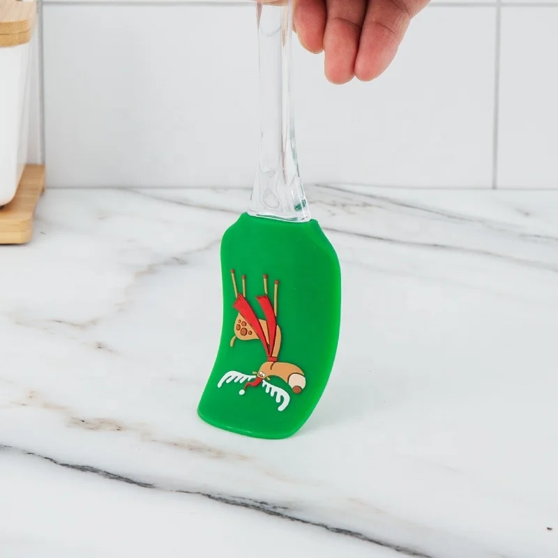 Christmas spatula pack of 2  silicone kitchen spatula with silk printing oem order for cream spatula