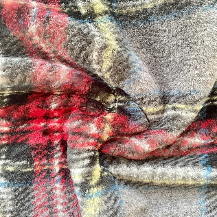 Home Textile Blanket 100% Polyester Fleece Fluffy Printed Scottish Tartan Checkered Scarf Fabric