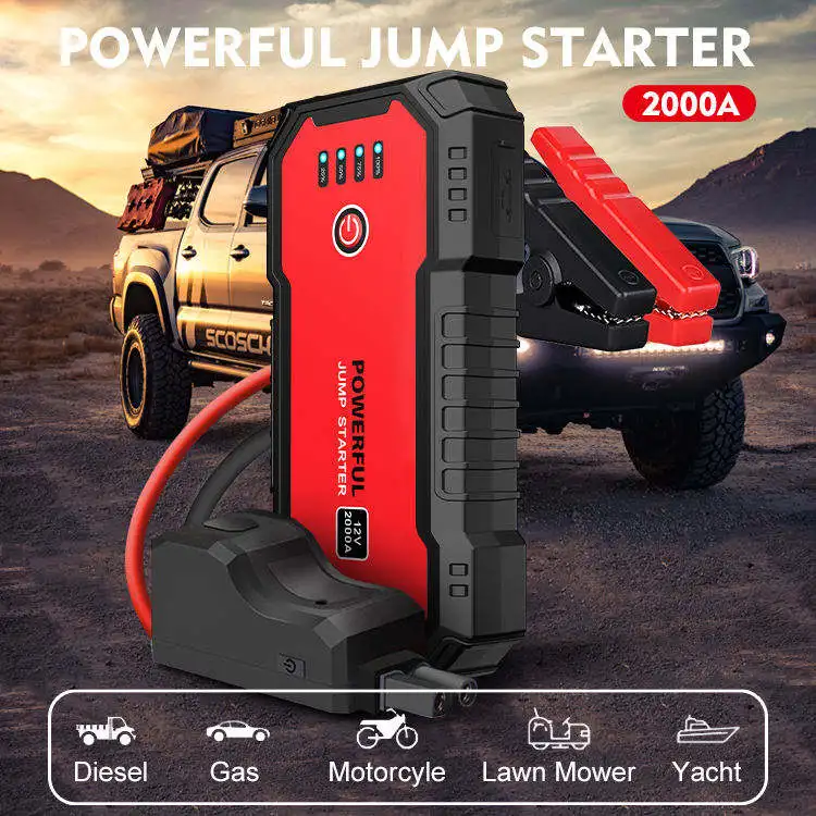 Emergency Jump Starter Heavy Duty 1000 Amp 12-Volt Lithium 600A 24V Truck 24 V 2000