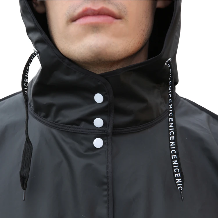 wholesale Fashionable New Design EVA 0.16mm black reusable plastic raincoat for adult
