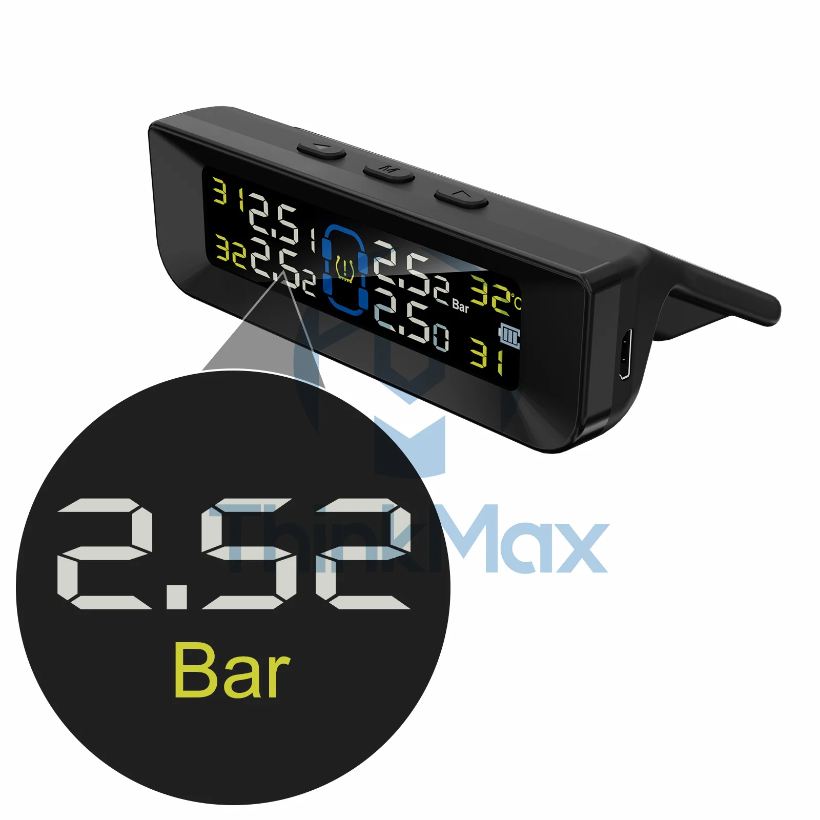 Car TPMS LCD display 8bar Solar Power Wireless Automatic accessories Tyre Tire Pressure  Alarm Monitoring System For Car TPMS