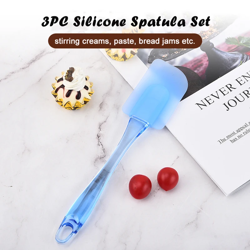 Онлайн розничная продажа 2022, Лидер продаж, кухонные инструменты для выпечки, термостойкие, не содержит Бисфенол А, 3 шт., набор силиконовых шпателей, набор кухонной утвари с ручкой