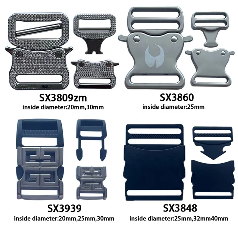 Custom LOGO Multiple Sizes Cobra Buckle Bag Adjuster Metal Quick Belt Release Buckle