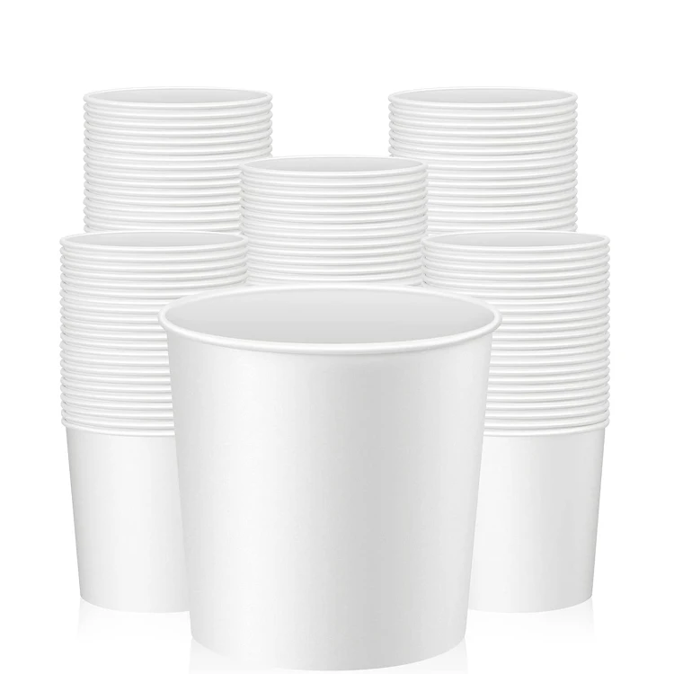 Wholesale Free Sample Food Packaging Paper Box Unpatterned White Paper Bucket Fried Chicken Family Bucket with Custom Printed