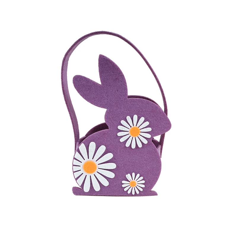 Wholesale Felt Bunny Easter Basket Cartoon Rabbit Candy Egg Storage Bag Easter Party Decoration for Kids