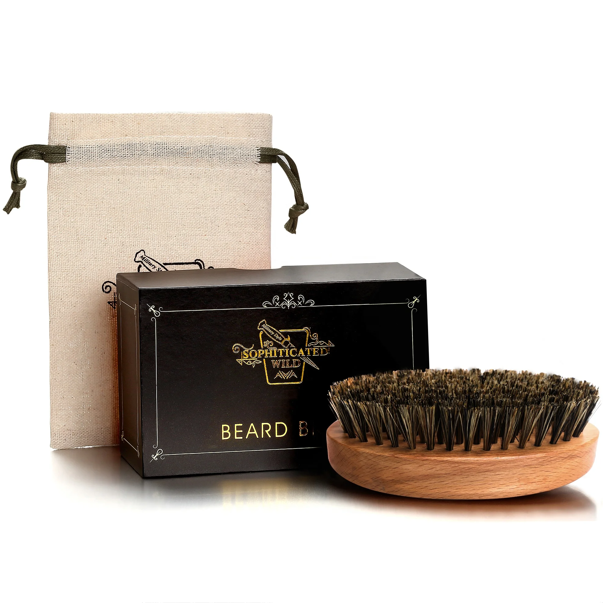 
Natural boar bristle and wooden handle easy to hold beard cover Cleaning Brushes wooden beard brush with handle 