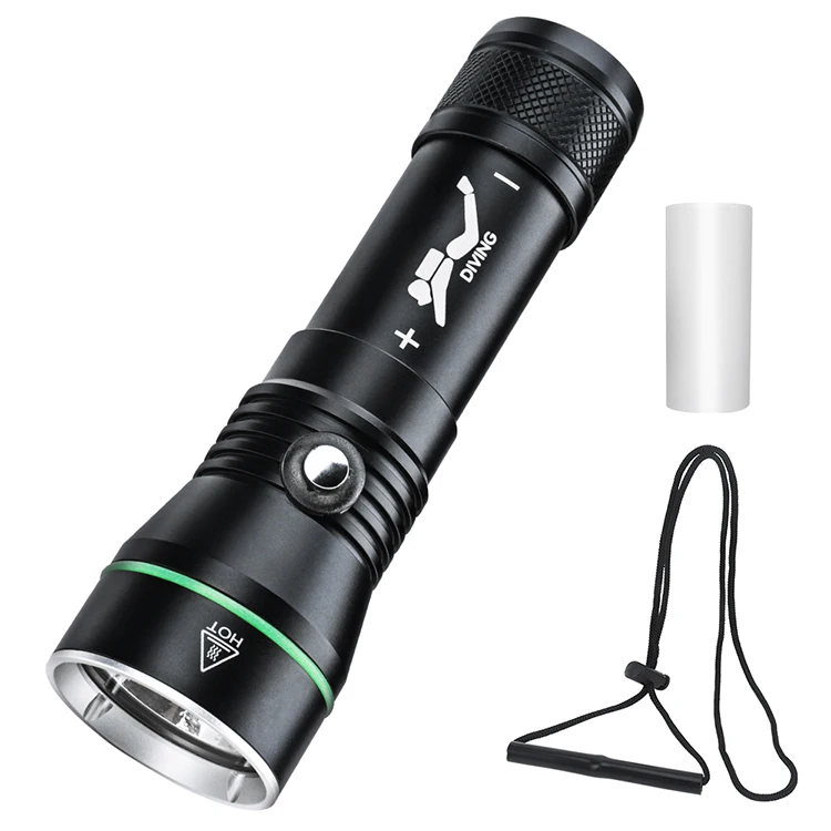 3000 Lumens Professional Diving Flashlight Scuba Diving Torch Aluminum Alloy Diving Torch Light 110M Diving Depth Led Flashlight