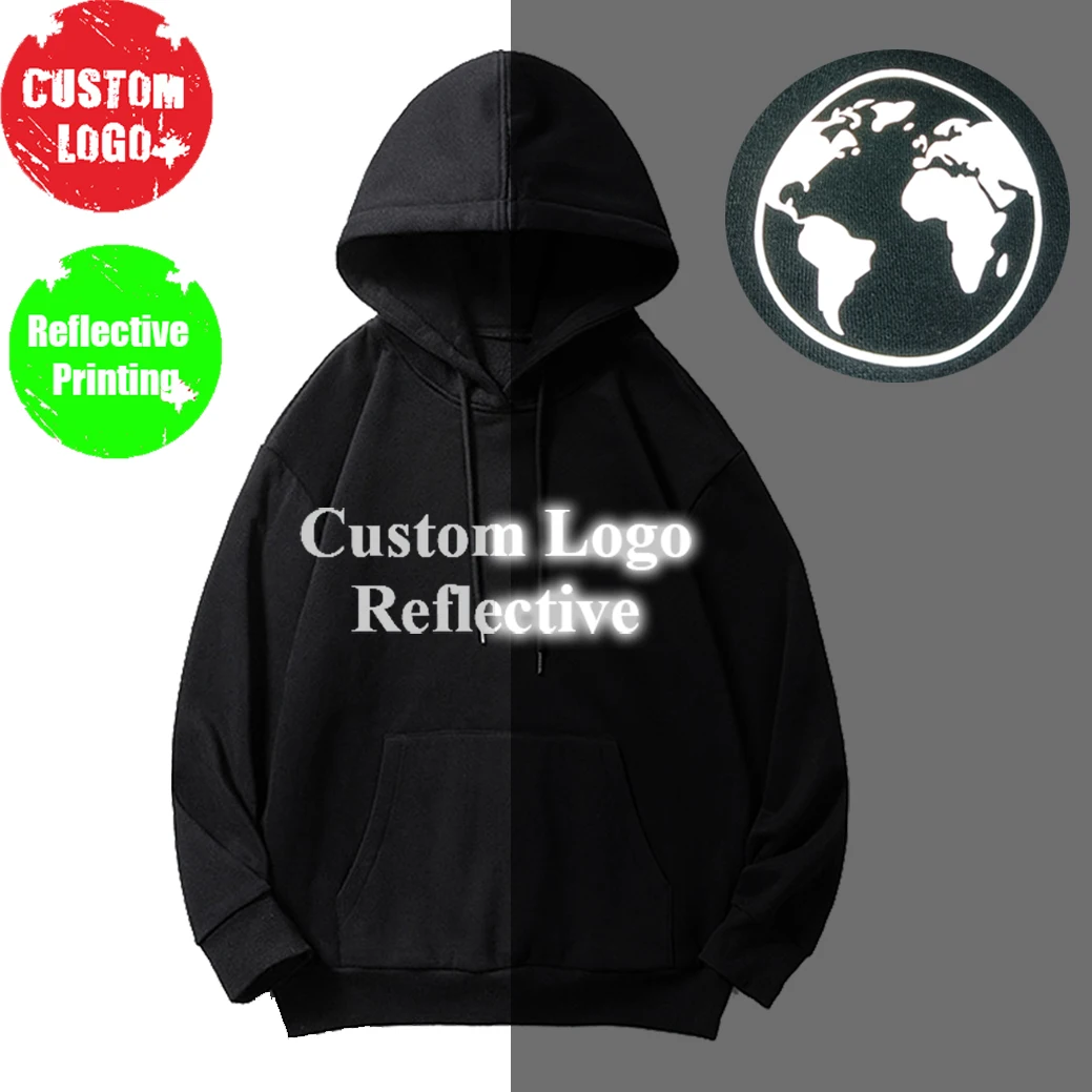 Custom Reflective Hoodie Cotton Fleece Hi Vis Sweatshirt Custom Heavyweight Thick Hoodie Cheap Price High Visibility Hoodie