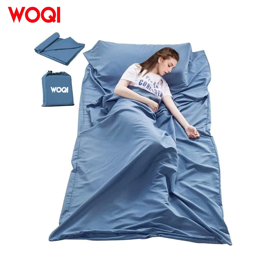 Woqi Organic cotton or hemp/linen Sleeping Bag Liner ultralight for Comfortable