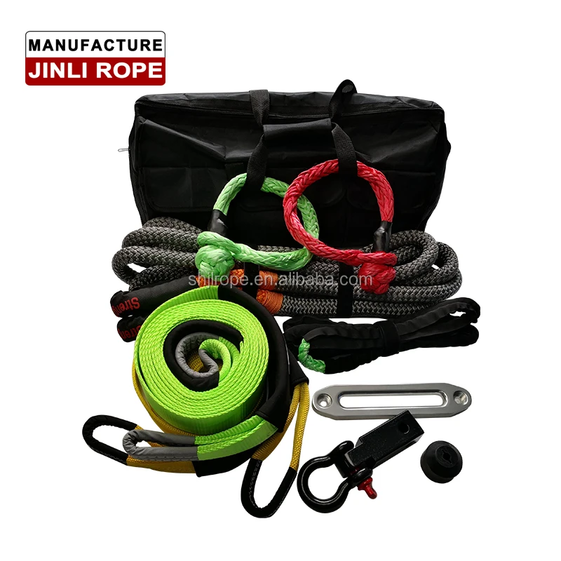 JINLI Uhmwpe Kit Winch Rope Trailer Rope Trailer Hook Off-Road Recovery Kit
