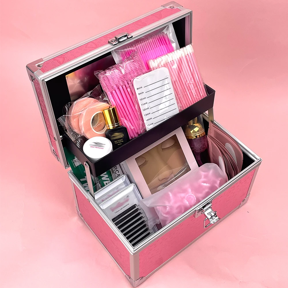 Wholesale Eyelash Extension Kits Lash Training Kit Professional Eye Lash Extensions Kit Bag Case With Mannequin Head