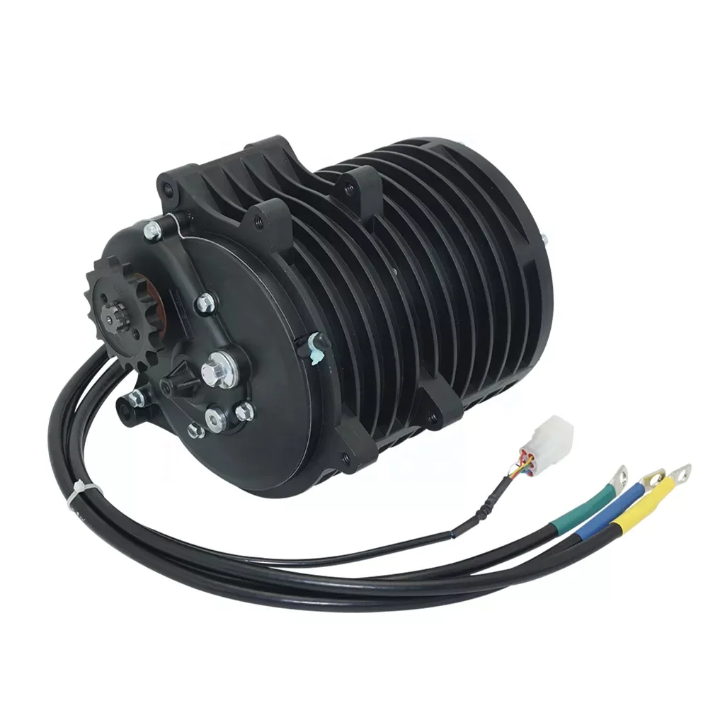 QS 138 70H 3KW Rated power V2 mid drive motor with pulley design with Spline shaft