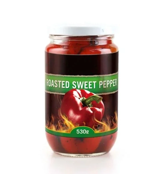 Fresh Taste Natural Product oem brand vegetable Roasted pickled sweet pepper whole in jars