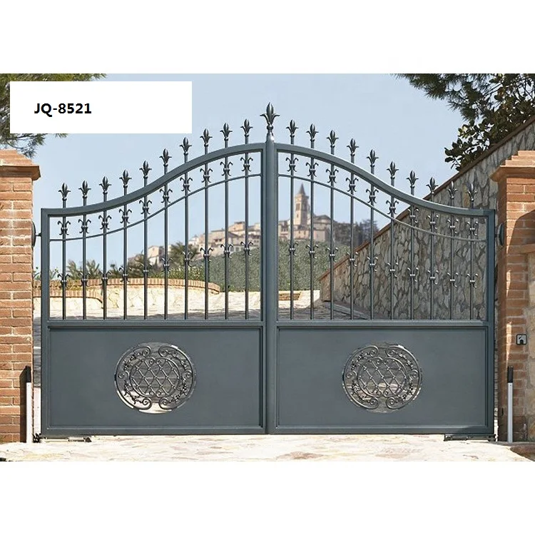 Chinese pedestrian cheaper used metal farm modern steel gate design wrought iron gate for house main gate