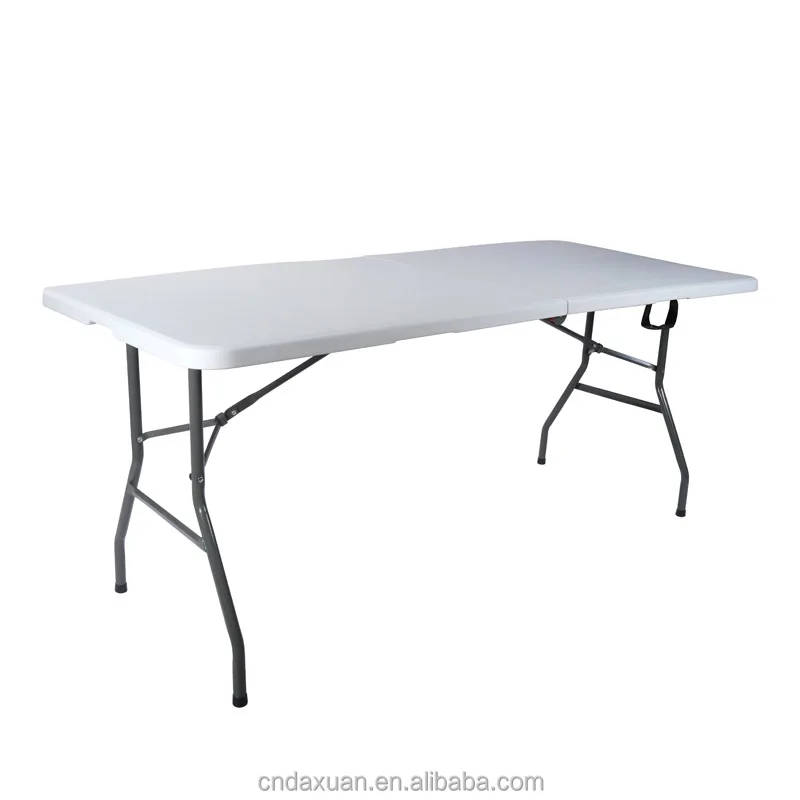 Modern Design Plastic Table Folding Outdoor Furniture 6ft White Rectangular Eco- Friendly HDPE Table Top for Outdoor Use