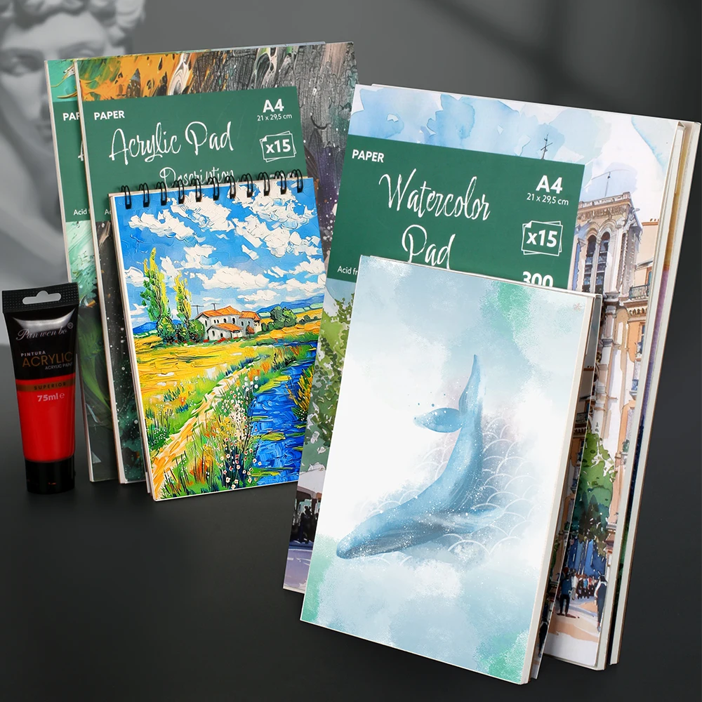 Panwenbo A4 Size Watercolor Paper Pad 300 Gsm Cold Press Watercolor Paper Water Color Pad Watercolor Sketchbook For Art Painting