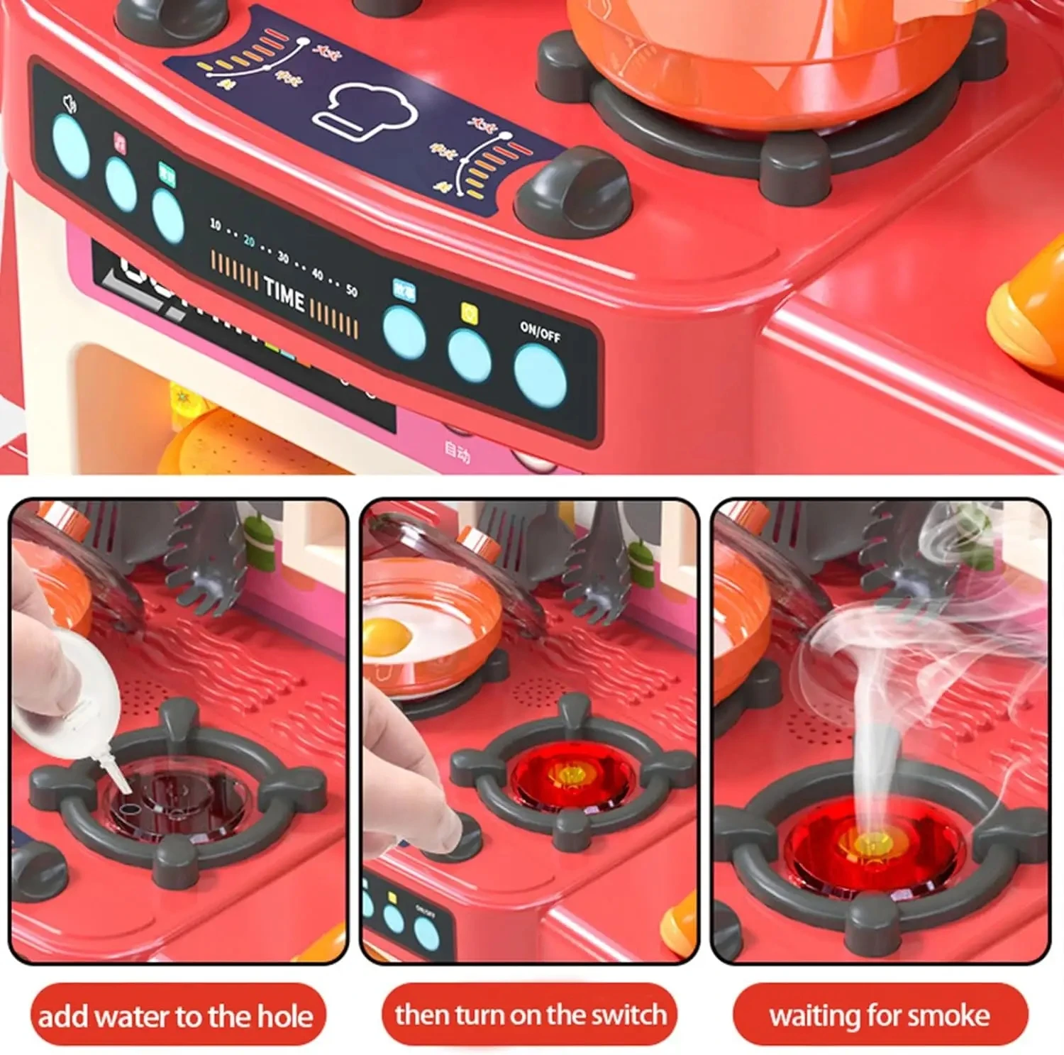 KSF New Design 95CM Luminous Real Water Outlet Simulation Kitchen Toys Plastic for Kids Baby Cooking Children Toys Gifts