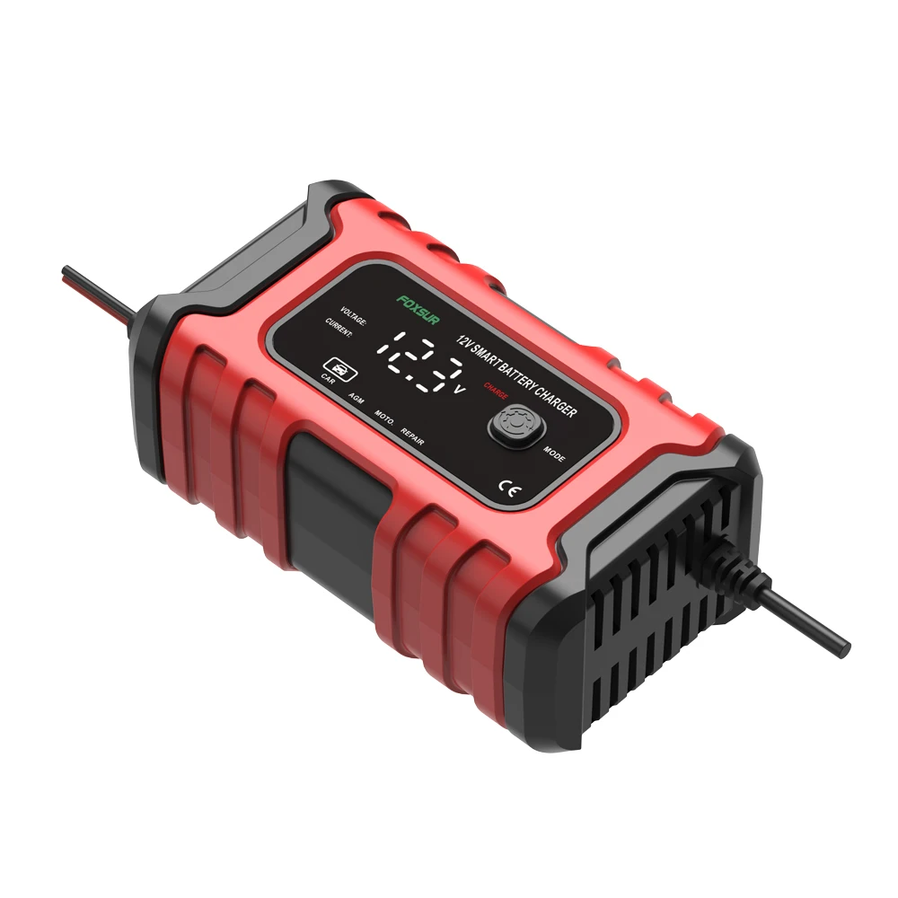 Car Battery Charger Full Auto 12V 6A Pulse Repair LCD Display Smart Fast Charge AGM Deep cycle GEL Lead-Acid Charger