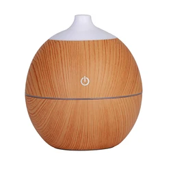 free sample-Aroma humidifier room round small nozzle USB led 7 light wood grain cool mist aroma ultrasonic humidifier
