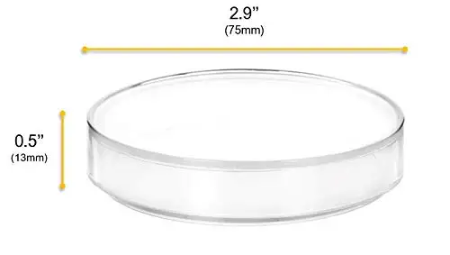 50 pieces plastic Petri Dish, diameter 90mm x 15mm deep clear Petri dish with lid sterile culture, packaging equipped