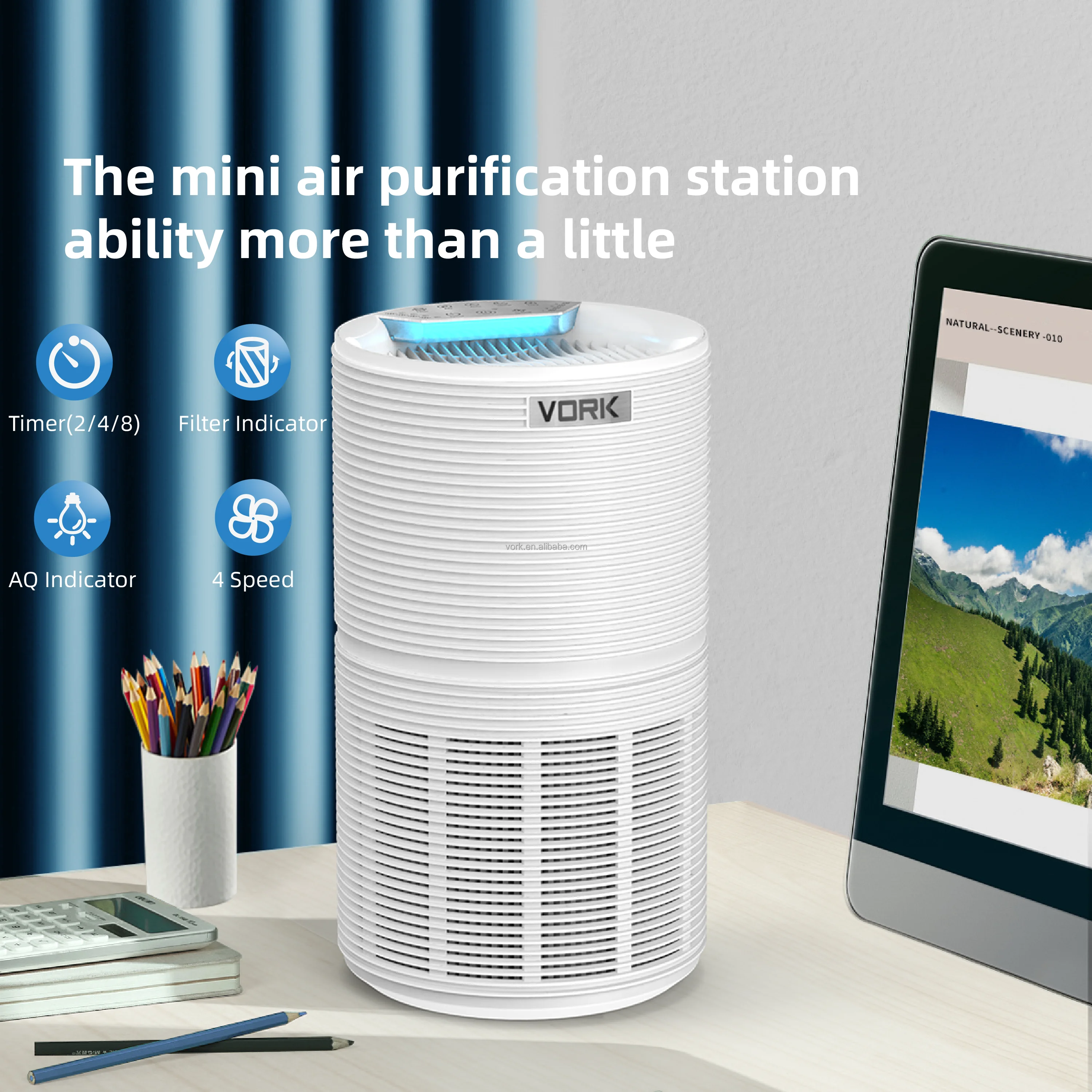 Vork Room Air Purifyer Machine Quiet air purifiers for Bedroom