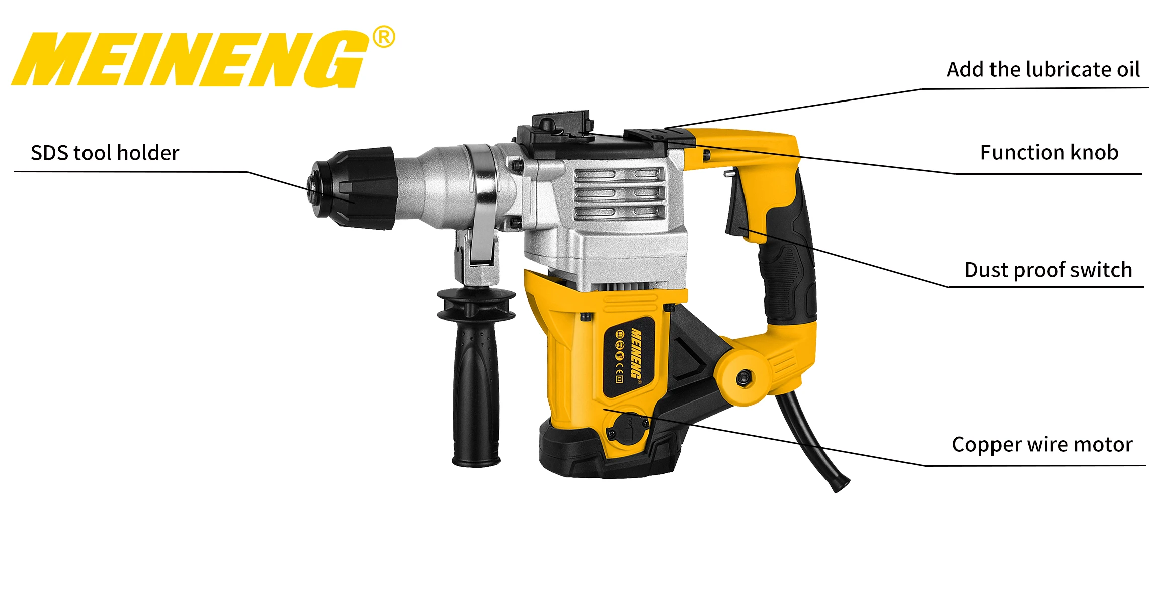 20V Portable Electric SDS Plus Cordless Breaker DIY Grade Rotary Hammer Drill with Lithium Battery Max Drilling Diameter 28mm