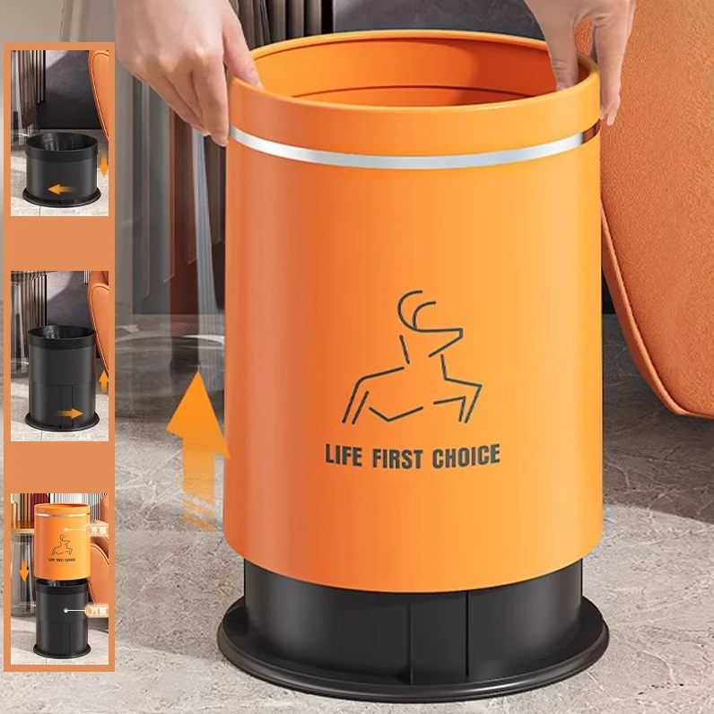 NEW 13L 16L Double Bucket Trash Can for Kitchen Bathroom Baby Room - Indoor Garbage Waste Paper Bin - No Lid