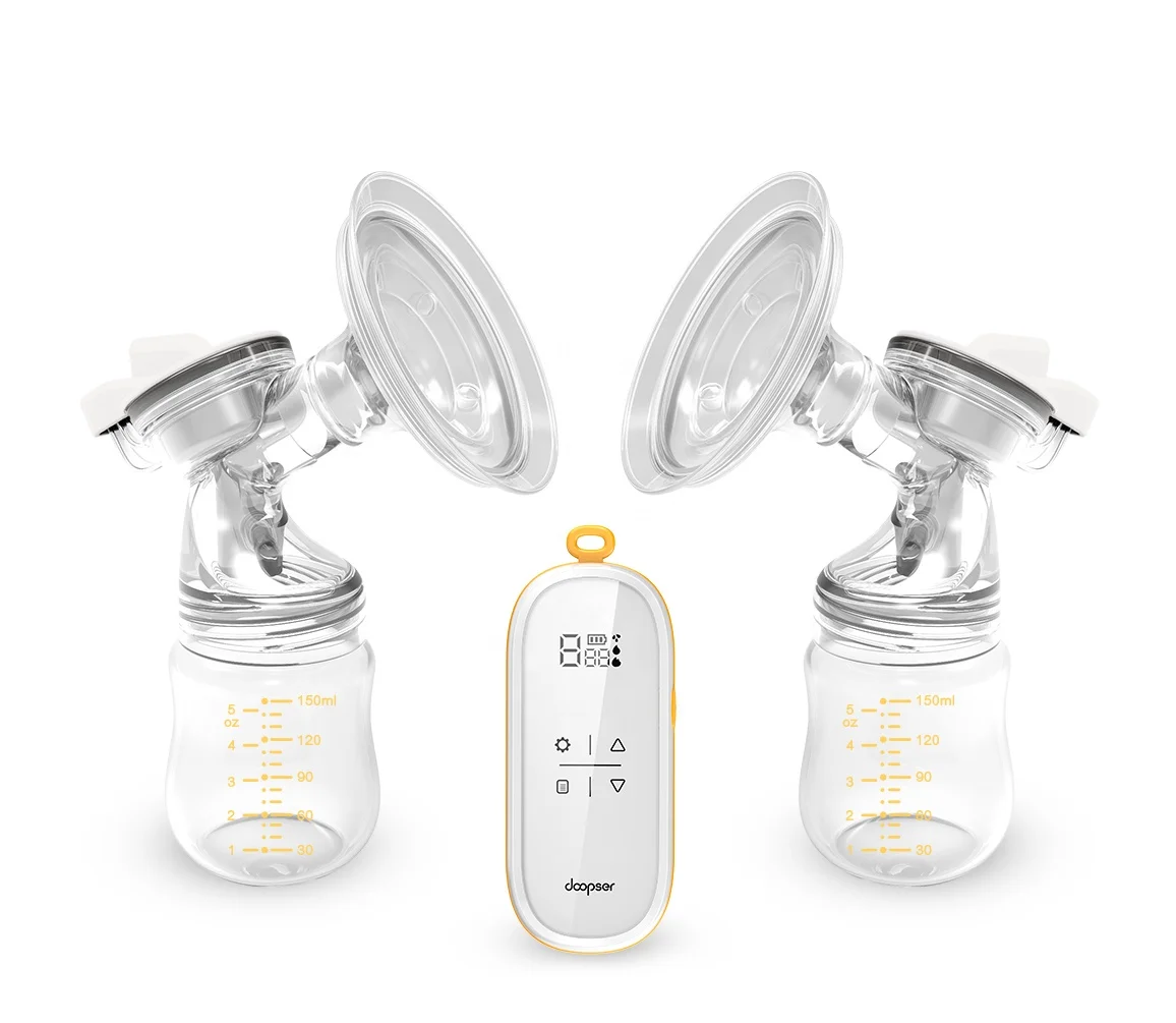Молокоотсос Doopser, портативный силиконовый молокоотсос без использования рук, двойной электрический портативный молокоотсос