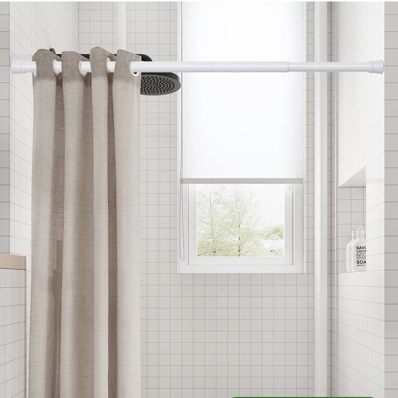 70-120cm Extendable Curtain Rod Adjustable Pole Telescopic Rod Spring Tension Curtain Rod Curtain Pole for Bathroom Shower