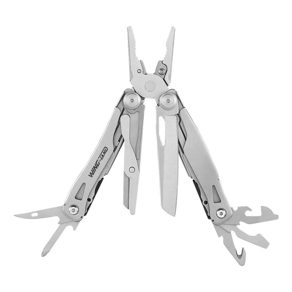 12in1 Stainless Steel Multifunction Plier Camping Hiking Folding Multi Tool Awl Cutting Hook Pliers