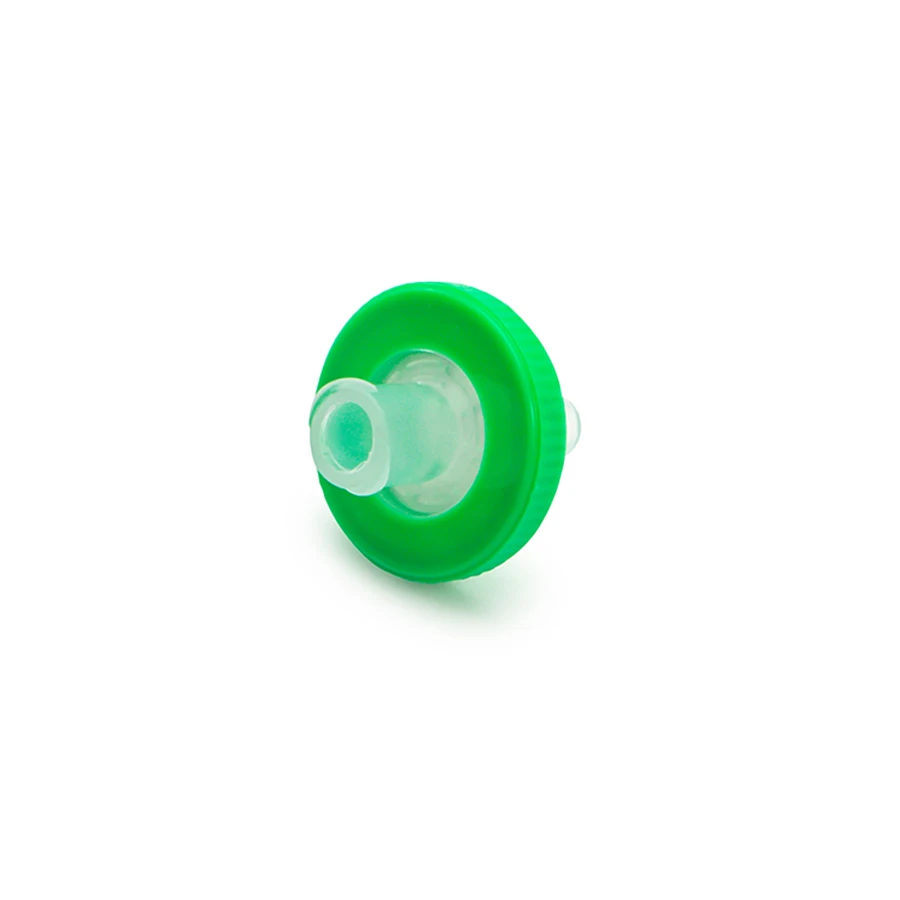 0.22um green Sterile 25mm Nylon Syringe Micro Mesh Filter for HPLC low residual volume 100pcs/pack
